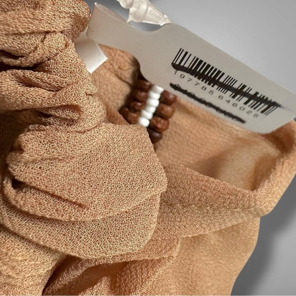 Free People Riley Pony Scarf Western Bohemian Beaded Chain Fringe Hair Tie NWT - Picture 9 of 15